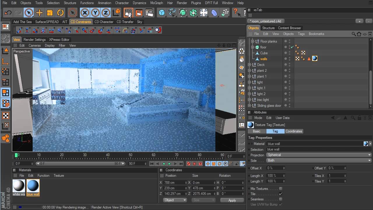 vray 2sided material cinema 4d
